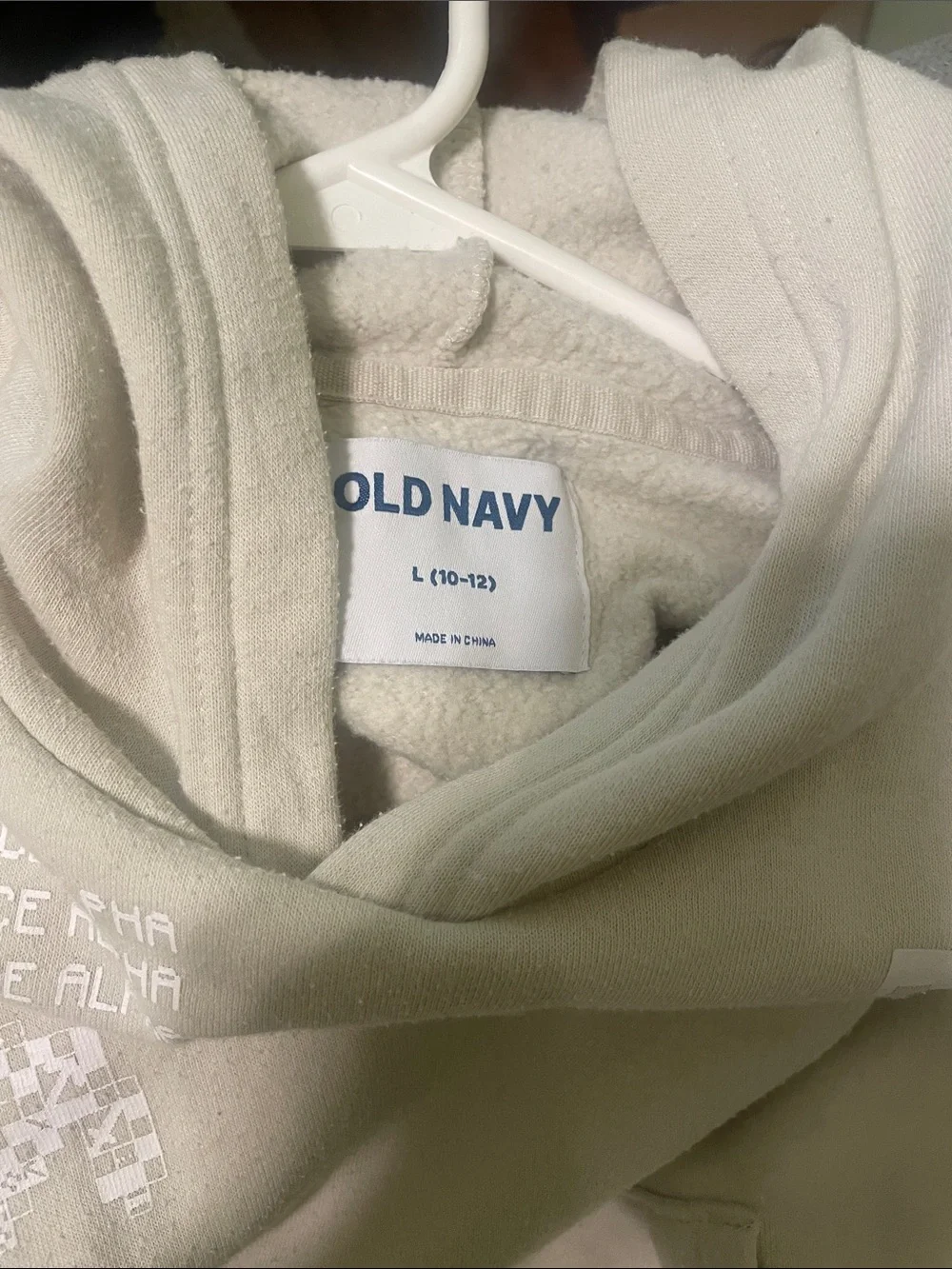 Old Navy Cream Hooded Pullover Sweatshirt for Kids